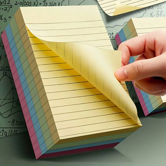 Blocs de notes autocollantes colorées à ligne horizontale - 200 Pages