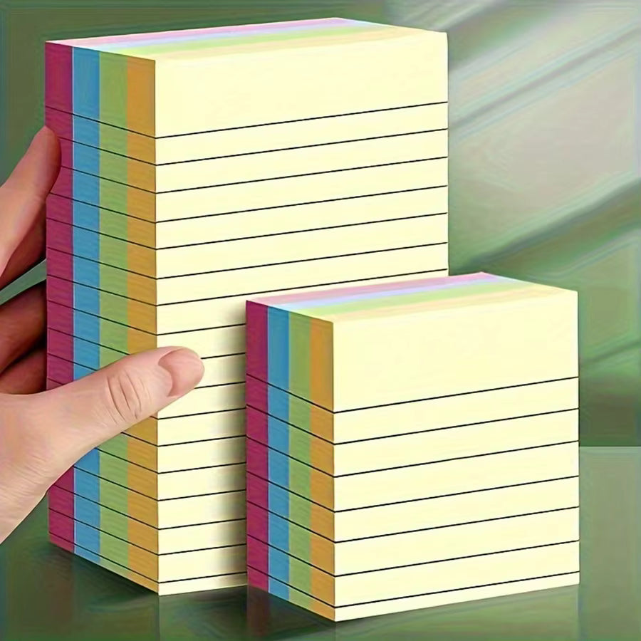Blocs de notes autocollantes colorées à ligne horizontale - 200 Pages
